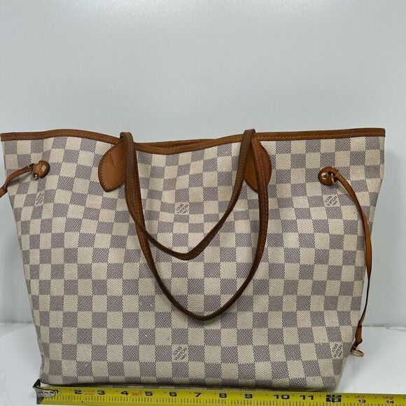 Authentic Louis Vuitton Damier Azur Neverfull MM Tote Bag - Picture 8 of 15